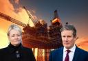 Oil and gas: with Unite general secretary Sharon Graham and Labour leader and would-be PM Keir Starmer